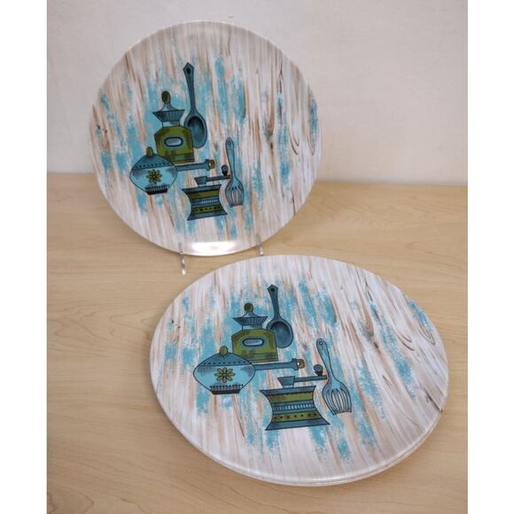 4-Retro Rare 60s Texas Ware Melmac Serving Kitchen MCM Plates - Picture 7 of 9
